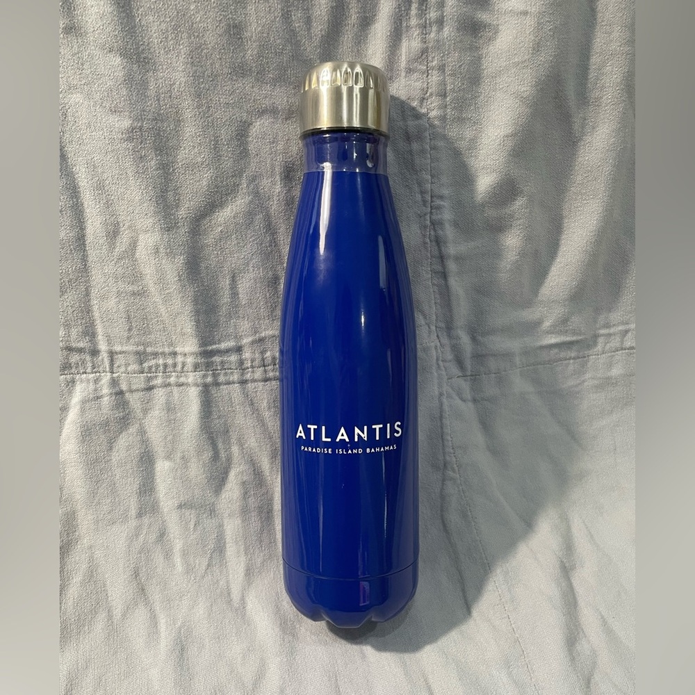 NEW Atlantis‎ Bahamas Metal Water Bottle Blue Project Foundation Paradise Island
